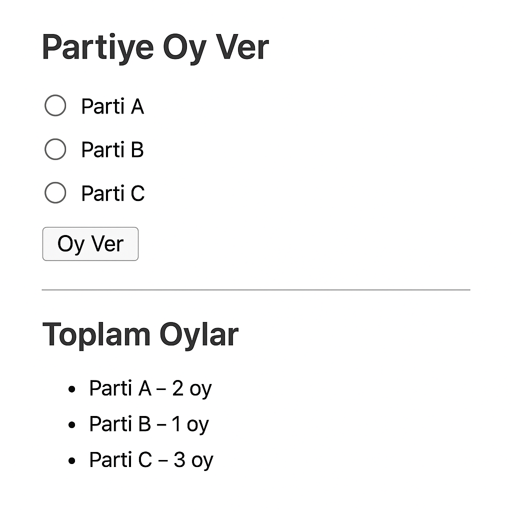 PHP PDO ile oy verme sistemi