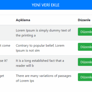 CRUD İŞLEMLERİ | PHP PDO Ekle Düzenle Sil