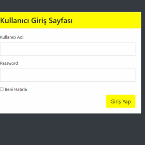 Login Giriş Sayfası MD5 Şifreleme | PHP PDO